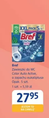 Zawieszki do WC Bref Color Auto Active o zapachu eukaliptusa 5-pak promocja w Drogerie DM