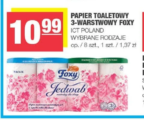 Papier toaletowy 3-warstwowy Foxy ICT Poland promocja w SPAR