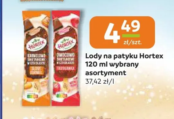 Lody na patyku Hortex Karmelowy promocja w Gama