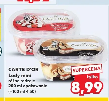 Lody mini Tiramisu Carte D'Or promocja w Kaufland
