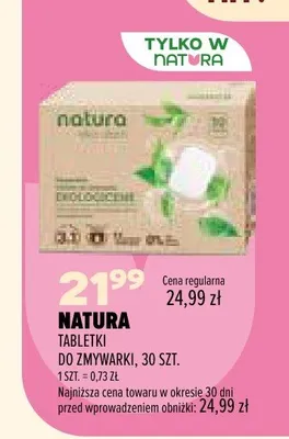 Tabletki do zmywarki Natura promocja w Drogerie Natura