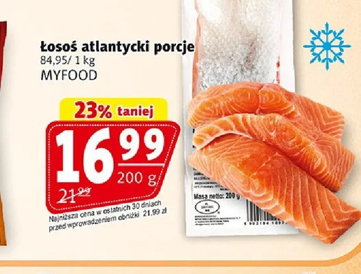 Łosoś atlantycki porcje Myfood promocja w Prim Market