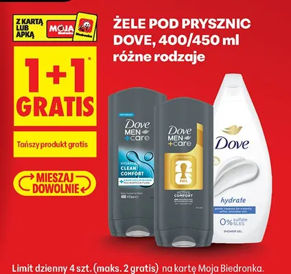 Żele pod prysznic Dove różne rodzaje promocja w Biedronka