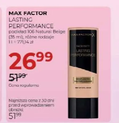 Podkład Max Factor Lasting Performance promocja w Drogerie Jawa