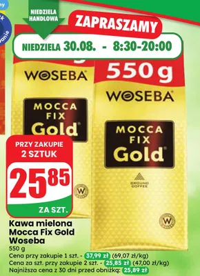 Kawa mielona Woseba Mocca Fix Gold promocja w Dino