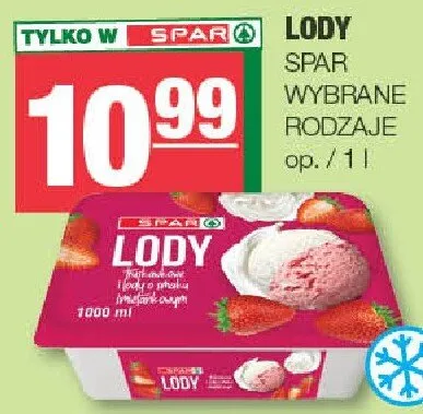 Lody Spar wybrane rodzaje promocja w SPAR