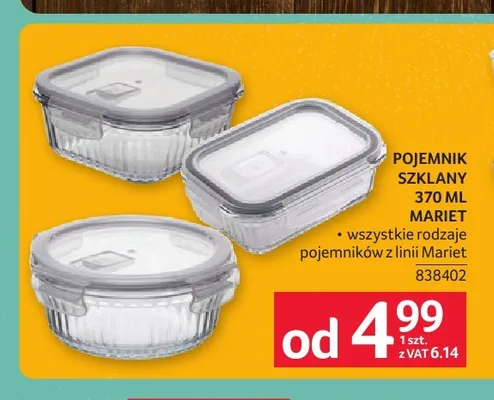 Pojemnik szklany Mariet 370 ml promocja w Selgros