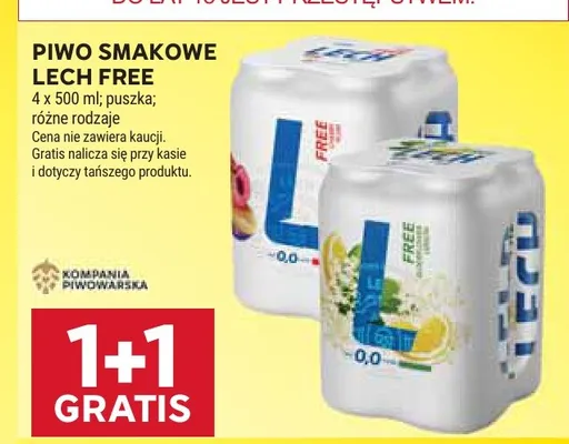 Piwo bezalkoholowe Lech 4-pak 500 ml promocja w Stokrotka