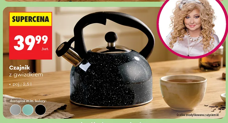 Czajnik z gwizdkiem 2,5 l Mg Home promocja w Biedronka