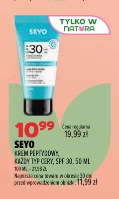 Krem peptydowy każdy typ cery SPF 30 Seyo promocja w Drogerie Natura