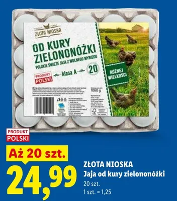 Jaja od kury zielononóżki Złota Nioska promocja w Lidl