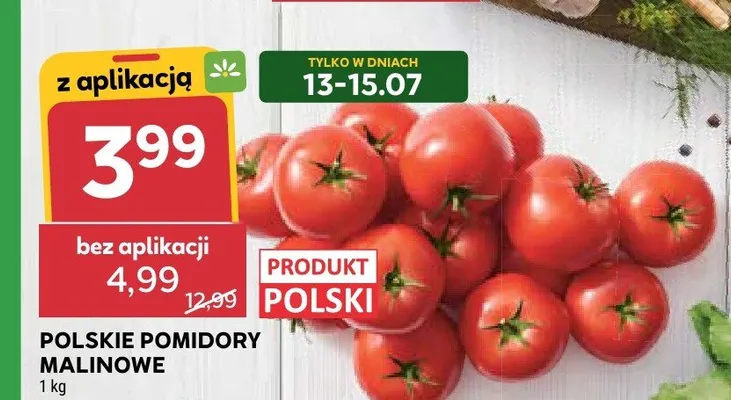 Pomidory malinowe polskie promocja w Stokrotka