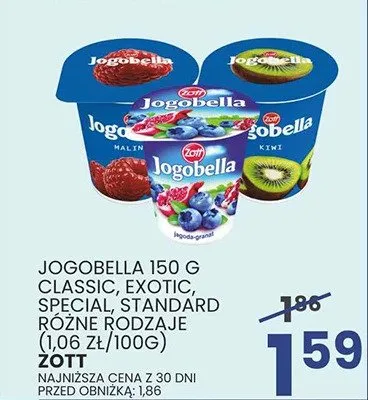 Jogurt Jogobella Classic, Exotic, Special, Standard różne rodzaje promocja w Wafelek