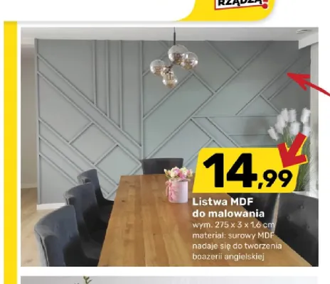 Listwa MDF do malowania promocja w Bricomarche