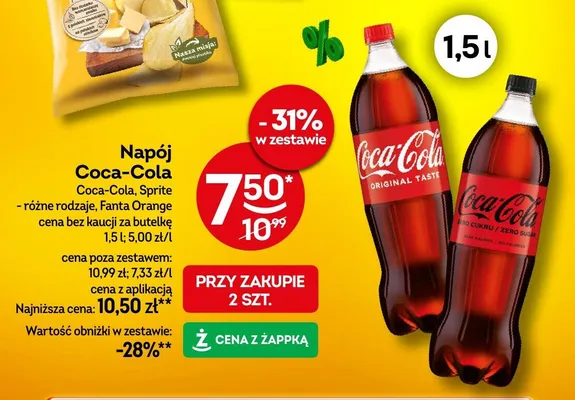 Napój Coca-Cola, Sprite, Fanta Orange promocja w Żabka