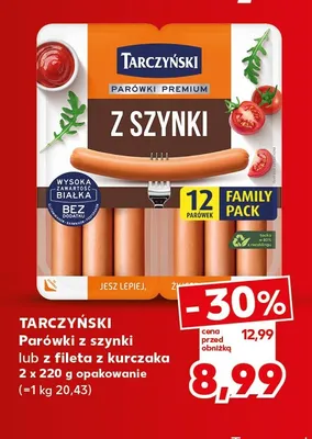 Parówki z szynki Tarczyński 2-pak promocja w Kaufland