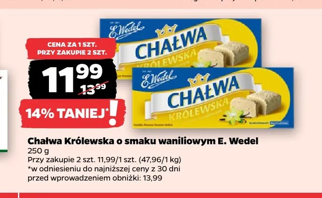 Chałwa Królewska o smaku waniliowym promocja w Netto