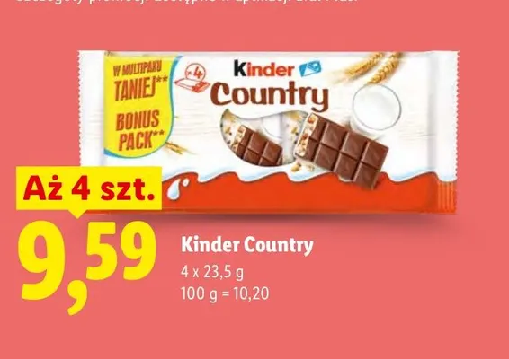 Kinder Country 4-pak promocja w Lidl