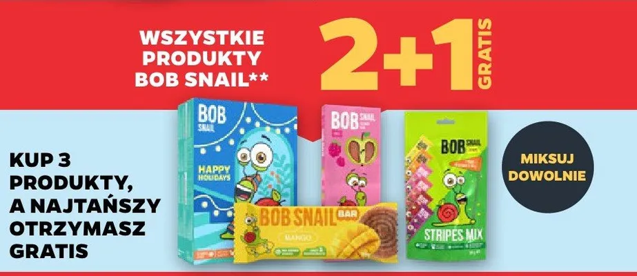 Przekąski owocowe Bob Snail promocja w Netto