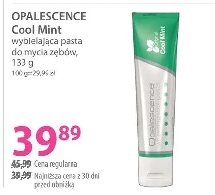 Wybielająca pasta do mycia zębów Cool Mint Opalescence promocja w Hebe