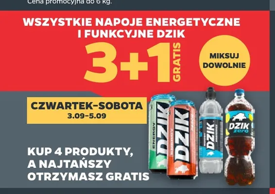 Napój gazowany Dzik Zero promocja w Netto