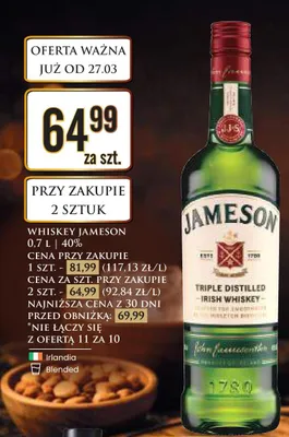Whisky Jameson promocja w Dino