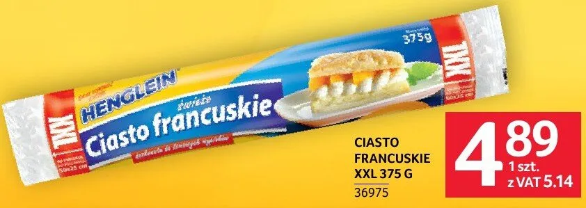Ciasto francuskie Henglein XXL 375 G promocja w Selgros