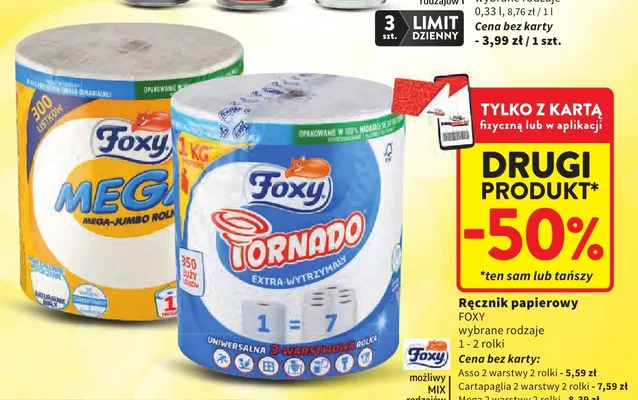 Ręcznik papierowy Foxy Asso 2 warstwy promocja w Intermarche