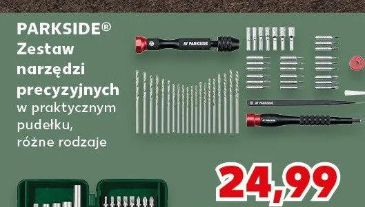 Zestaw narzędzi precyzyjnych w praktycznym pudełku, różne rodzaje promocja w Kaufland