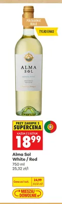 Wino białe Alma Sol White promocja w Biedronka