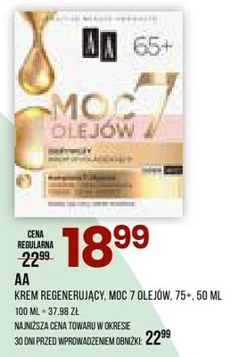 Krem regenerujący, Moc 7 olejów. 75+ promocja w Drogerie Natura