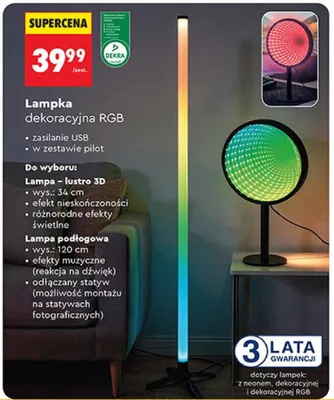 Lampka dekoracyjna RGB promocja w Biedronka