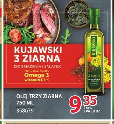 Olej trzy ziarna Kujawski promocja w Selgros