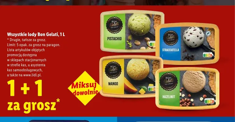 Lody Bon Gelati Hazelnut promocja w Lidl