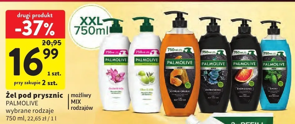 Żel pod prysznic Palmolive Naturals Olive & Milk promocja w Intermarche