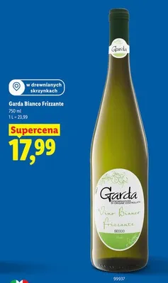 Wino musujące Garda Bianco Frizzante białe wytrawne włoskie promocja w Lidl