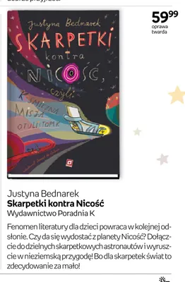 Książka Skarpetki kontra Nicość Justyna Bednarek oprawa twarda promocja w Empik