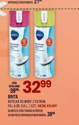 Butelka do wody z filtrem Fill & Go BRITA 0,6 l promocja w Drogerie Natura