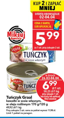 Tuńczyk w oleju roślinnym promocja w LEWIATAN