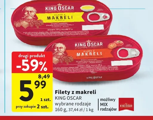 Filety z makreli King Oscar promocja w Intermarche