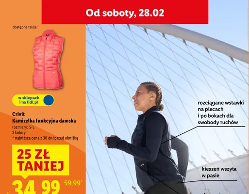 Kamizelka funkcyjna damska promocja w Lidl