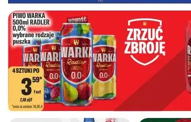 Piwo bezalkoholowe Warka Radler promocja w Tomi Markt