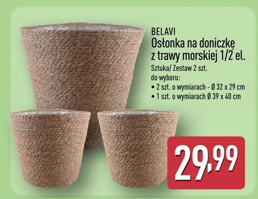 Osłonka na doniczkę z trawy morskiej 1/2 cl. promocja w Aldi