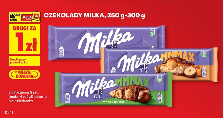 Czekolada mleczna promocja w Biedronka