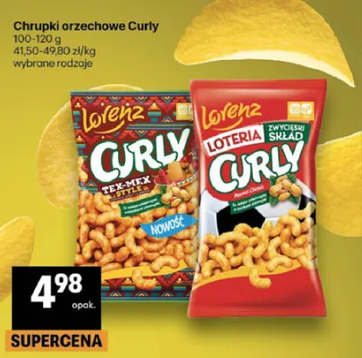 Chrupki orzechowe Curly Tex-Mex Style promocja w Delikatesy Centrum