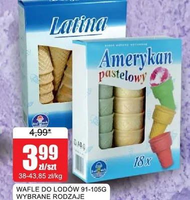 Wafle do lodów Amerykan pastelowy promocja w Bingo