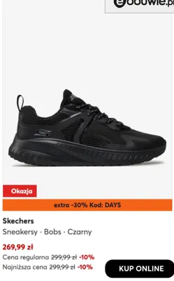 Sneakersy Bobs czarny Skechers promocja w eobuwie.pl
