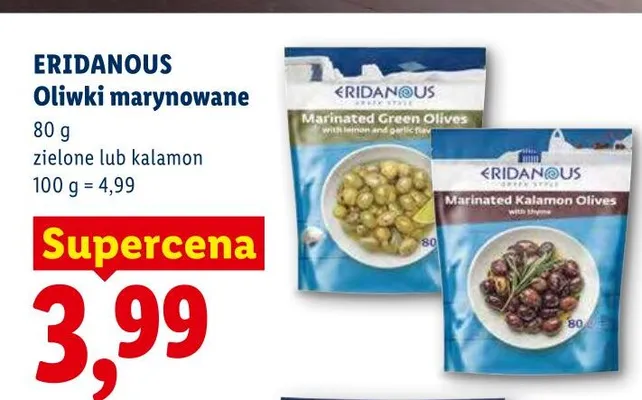 Oliwki marynowane kalamon Eridanous promocja w Lidl