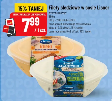 Filety śledziowe w sosie śmietanowym Lisner promocja w POLOmarket
