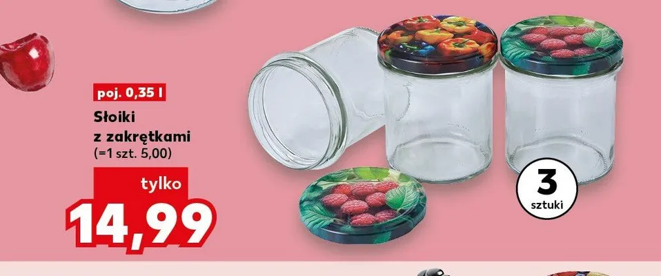 Słoiki z zakrętkami 3-pak 0,35 l promocja w Kaufland